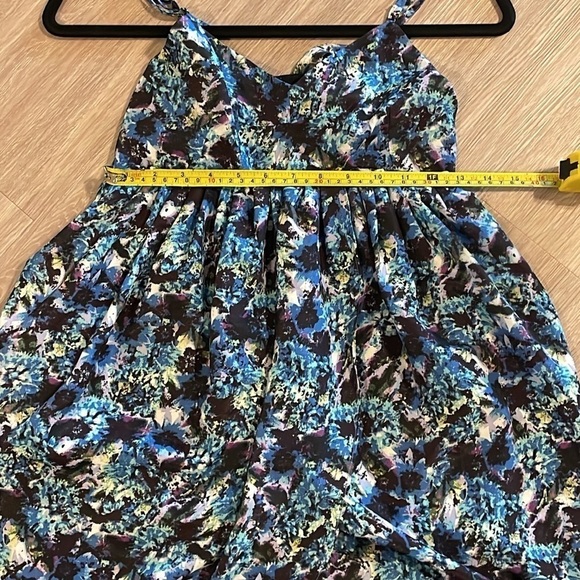 Rieley Women Mini Dress Large Blue Abstract Contemporary Preppy Coastal Cowgirl - Picture 9 of 12